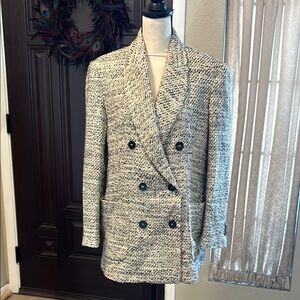 Zara Double Breasted Twill Jacket